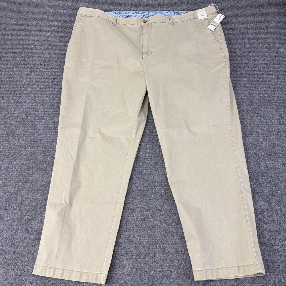 Tommy Bahama Pants Mens 48x30 Beige Boracay Chino Stretch Tencel Flat Front